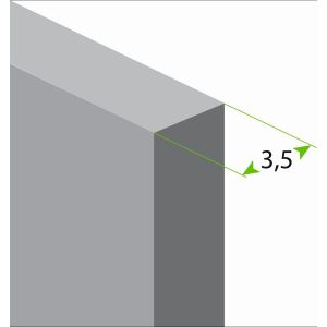 Plaque de soubassement béton anthracite sans demi-chaperon - 20cm x 1.78m F3.5/2
